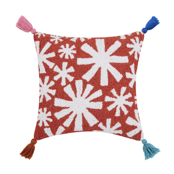 Snowflake Hook Pillow with Tassels