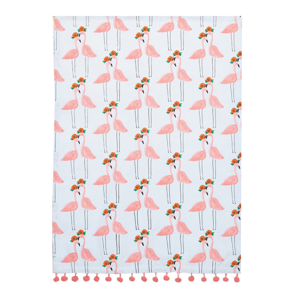 Flower Power Flamingo Kitchen Towel