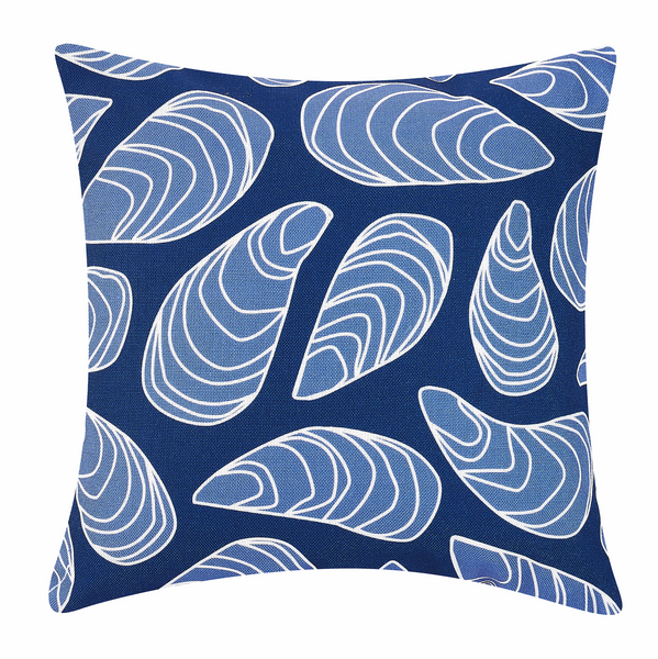 Blue Mussel Printed Pillow