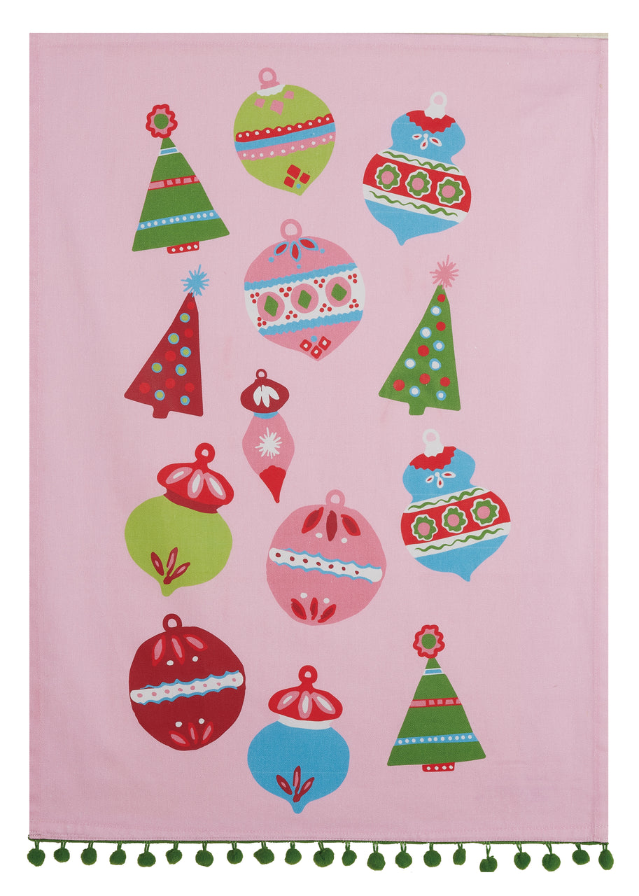 Holiday Sparkle Pom Pom Kitchen Towel