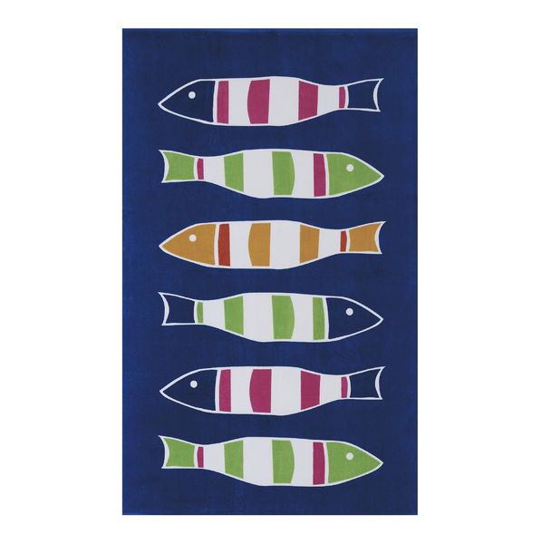 Picket Fish cotton beach towel by Kate Nelligan Design