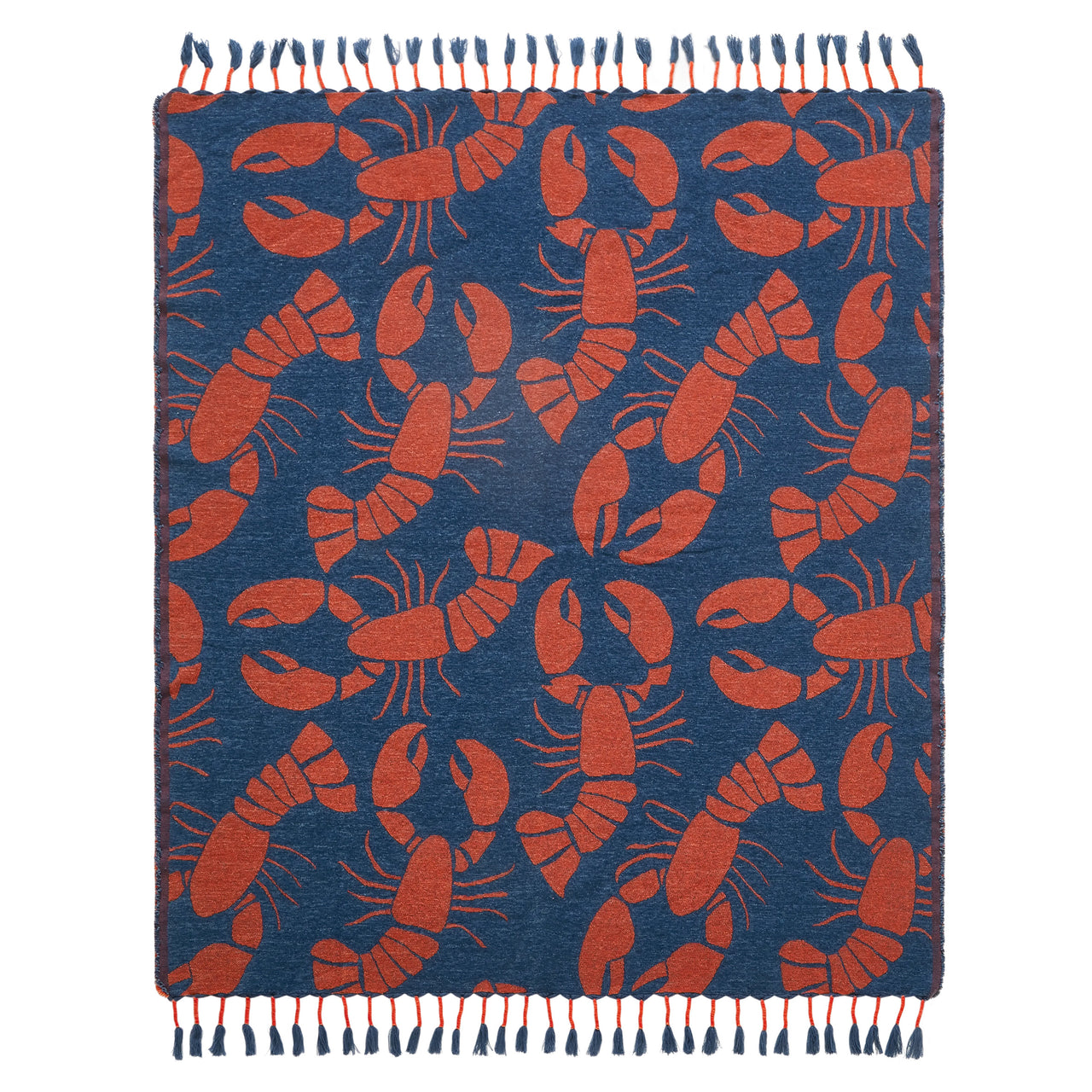 Red & Navy Lobster Toss Throw
