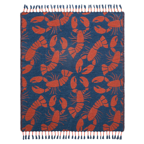 Red & Navy Lobster Toss Throw