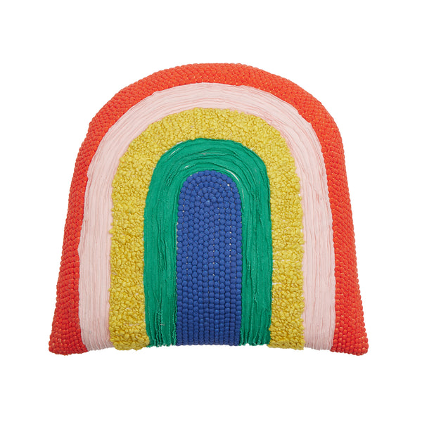 Shaped Rainbow Embroidered Pillow