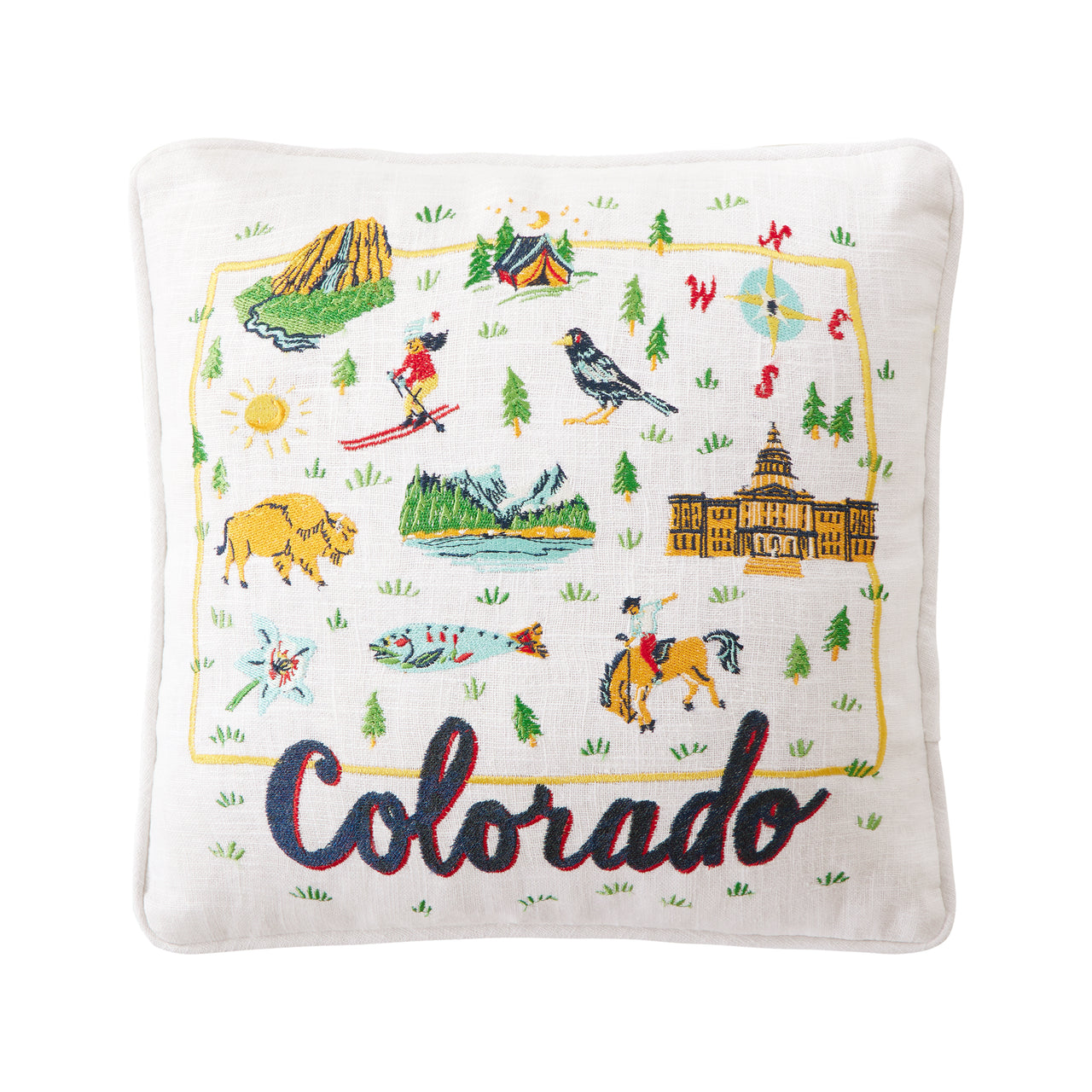 Colorado Embroidered Pillow