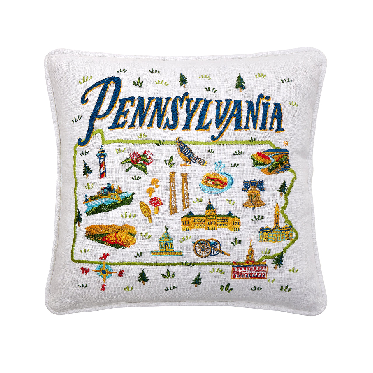 Pennsylvania Embroidered Pillow