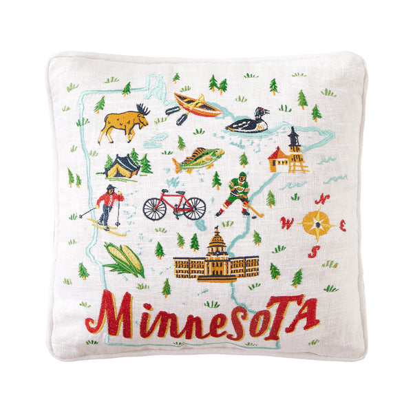 Minnesota Embroidered Pillow