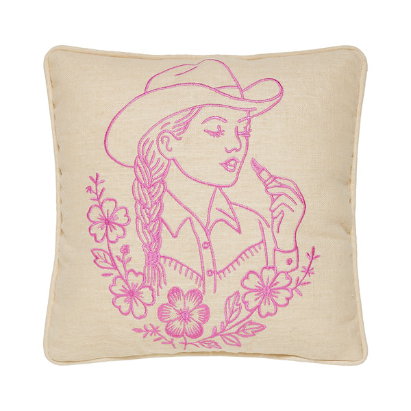 Lady Embroidered Pillow