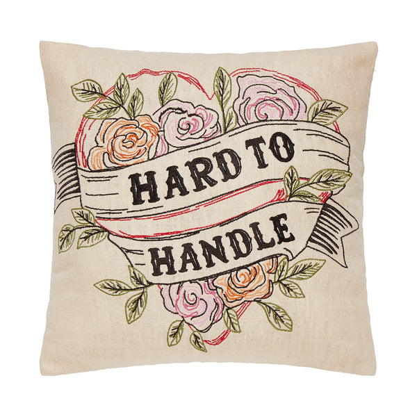 Hard To Handle Embroidered Pillow