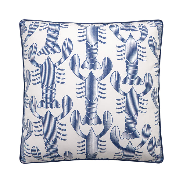Seersucker Lobster Printed Pillow /Outdoor Poly Filler