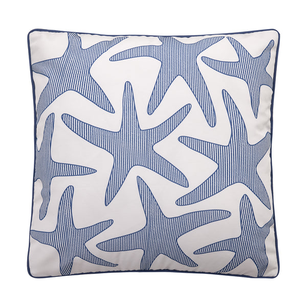 Seersucker Starfish Printed Pillow /Outdoor Poly Filler