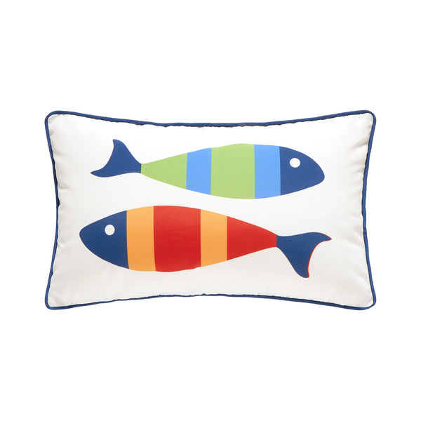 Picket Fish Oblong Printed Pillow Poly Filler