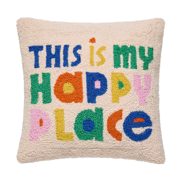 This Is My Happy Place Hook Pillow Poly Filler