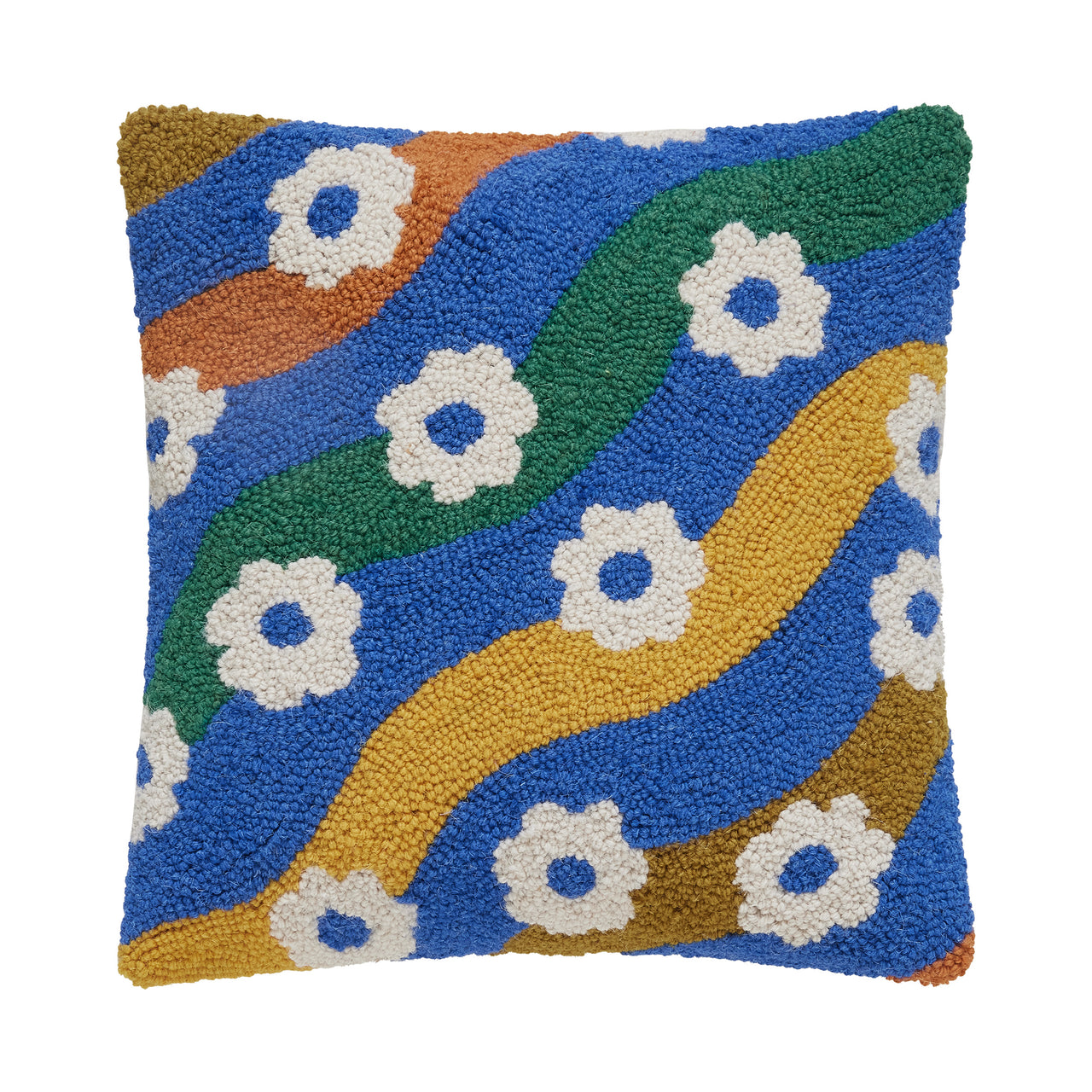 Colorful Daisies Hook Pillow Poly Filled