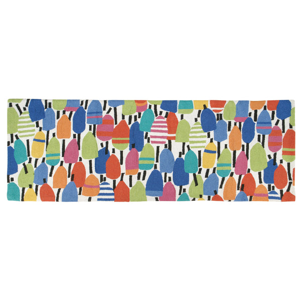 Buoys Hook Runner buoy hand-hooked wool accent rug by Kate Nelligan Design