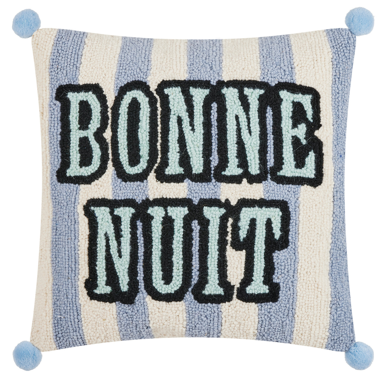 Bonne Nuit w/Pom Pom Hook Pillow