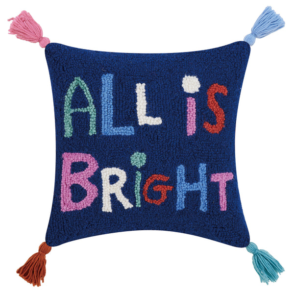 All Is Bright W/Tassels Hook Pillow