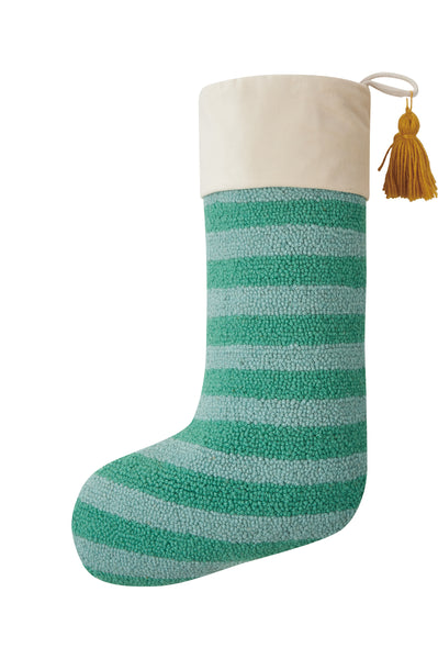 Green Stripe w/Tassel Hook Stocking