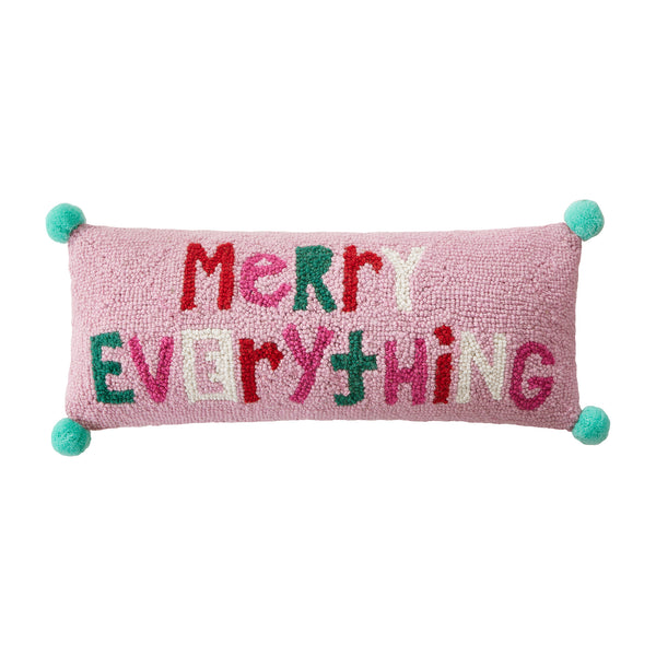 Merry Everything w/Pom Poms Hook Pillow