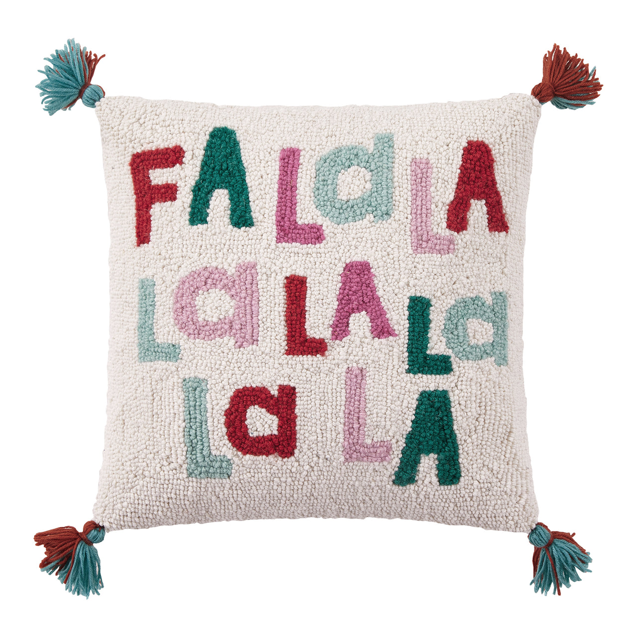 Fa La La La w/Tassels Hook Pillow