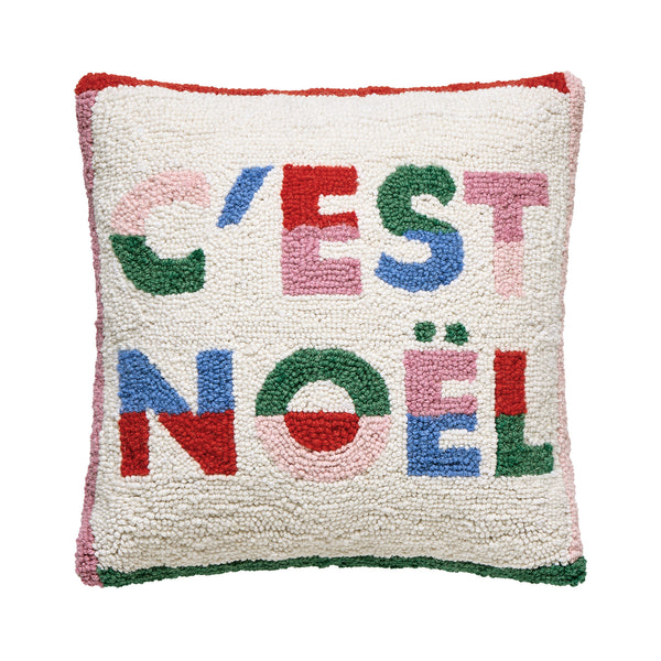 C’Est Noel Hook Pillow Poly Filled