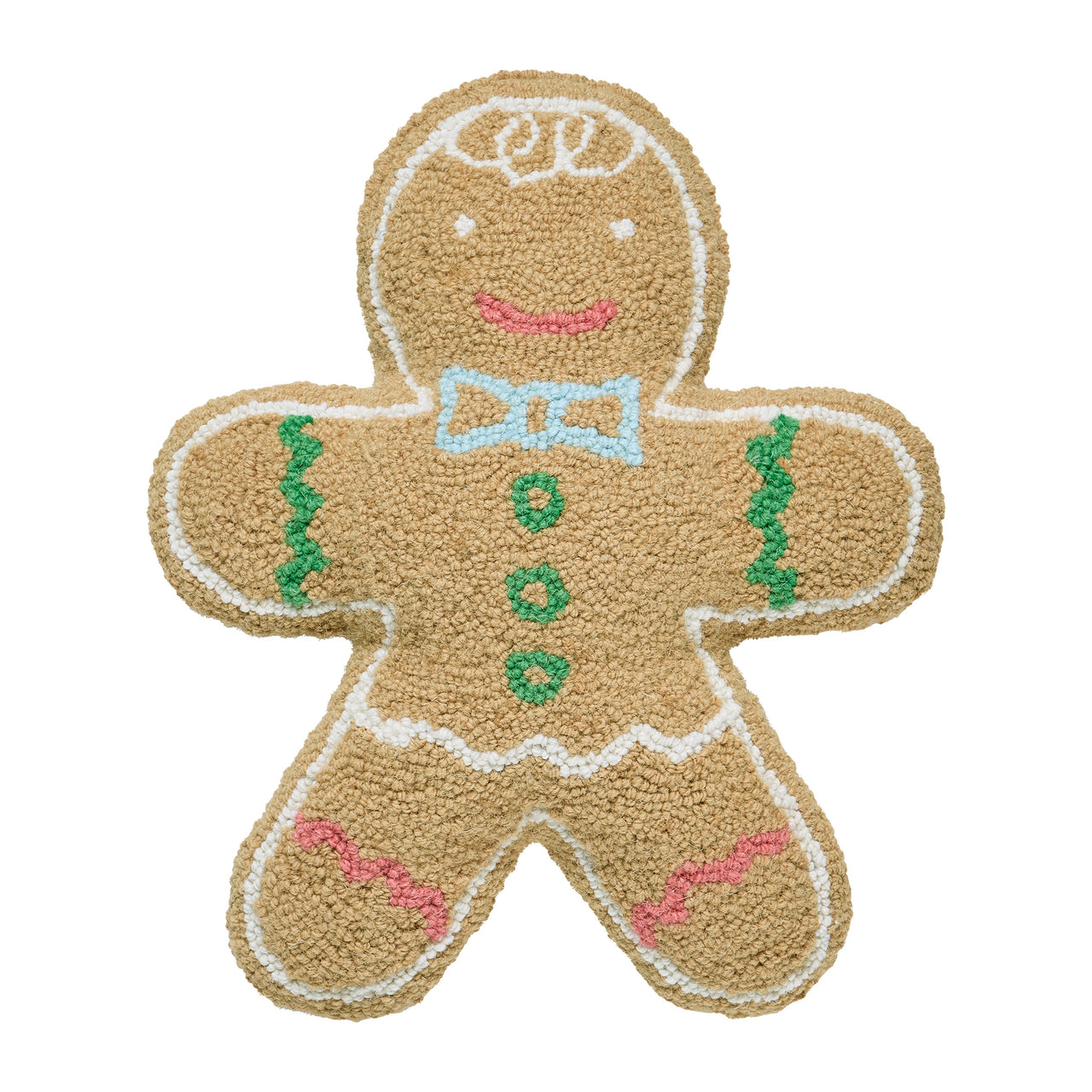 Gingerbread Man Shaped Hook Pillow Blown-in Filled