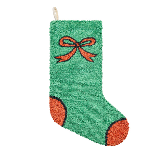 Bow Green & Red Hook Stocking