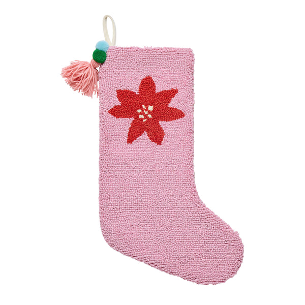 Poinsettia w/Tassel Hook Stocking