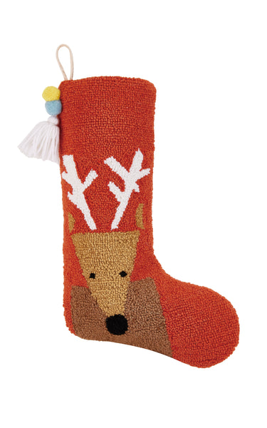Reindeer w/ Pom Pom Stocking