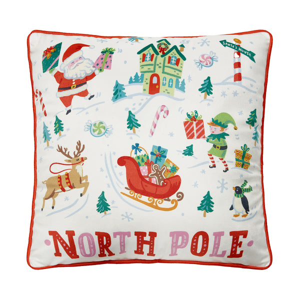 North Pole Printed Pillow