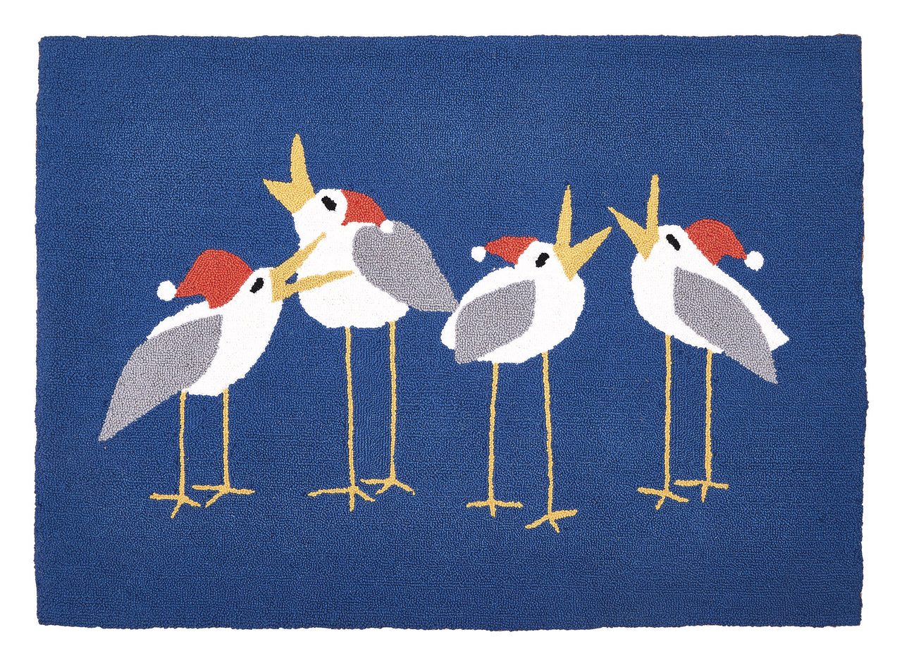 Caroling Seagulls Hook Rug