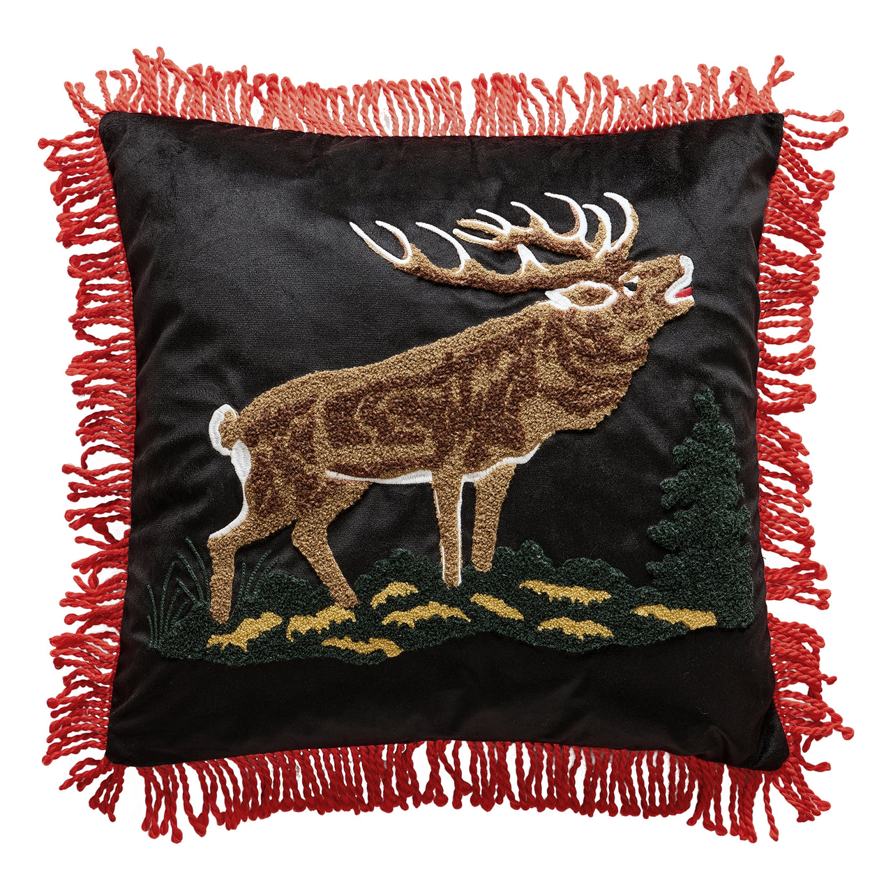 elk throw pillow, elk cabin pillow, lodge accent pillow, rustic elk decor pillow
