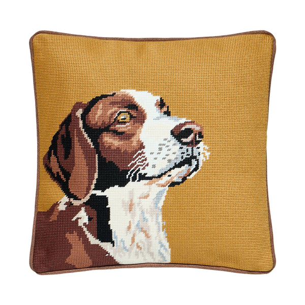 Camp Wandawega Hunting Dog Embriodered Needlepoint Pillow