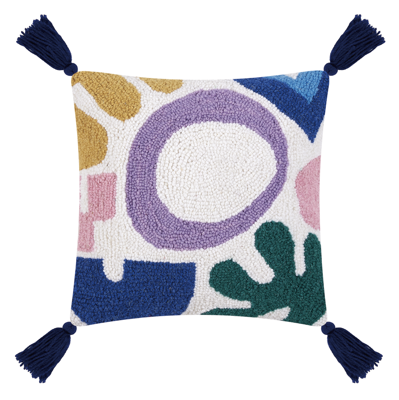 Shapes Hook Pillow with Tassels
