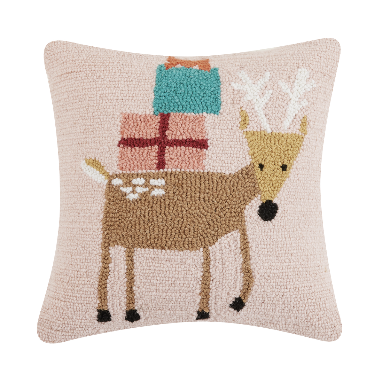 Reindeer with Presents Hook Pillow