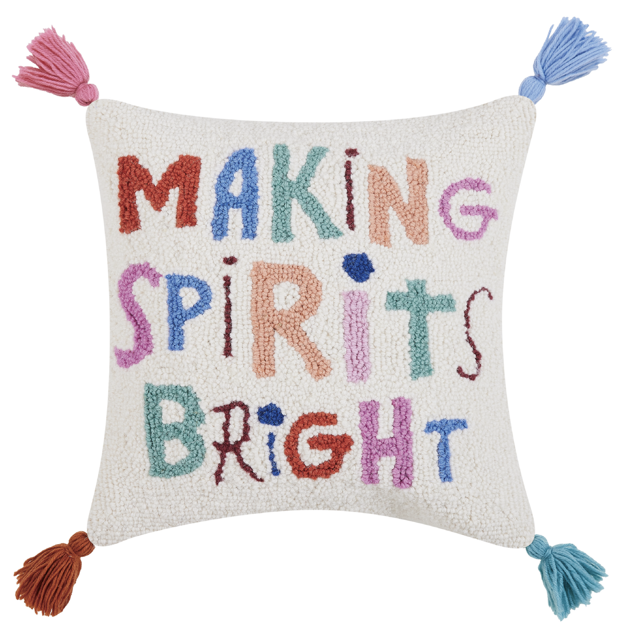 Making Spirits Bright Hook Pillow with Tassels