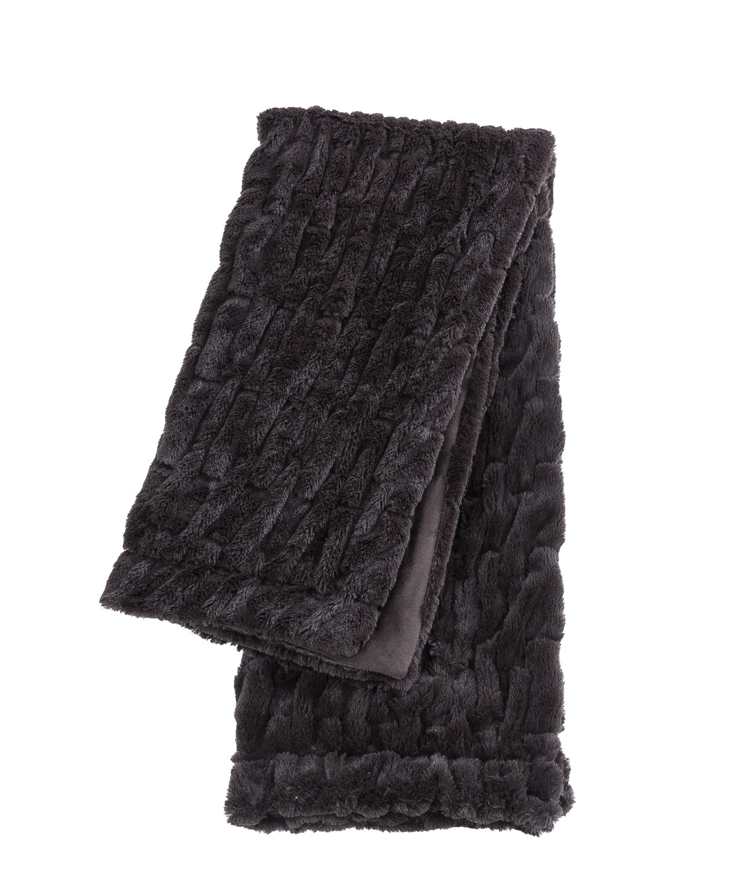 Faux Silver Fur throw blanket texture closeup by Laurel & Mayfair