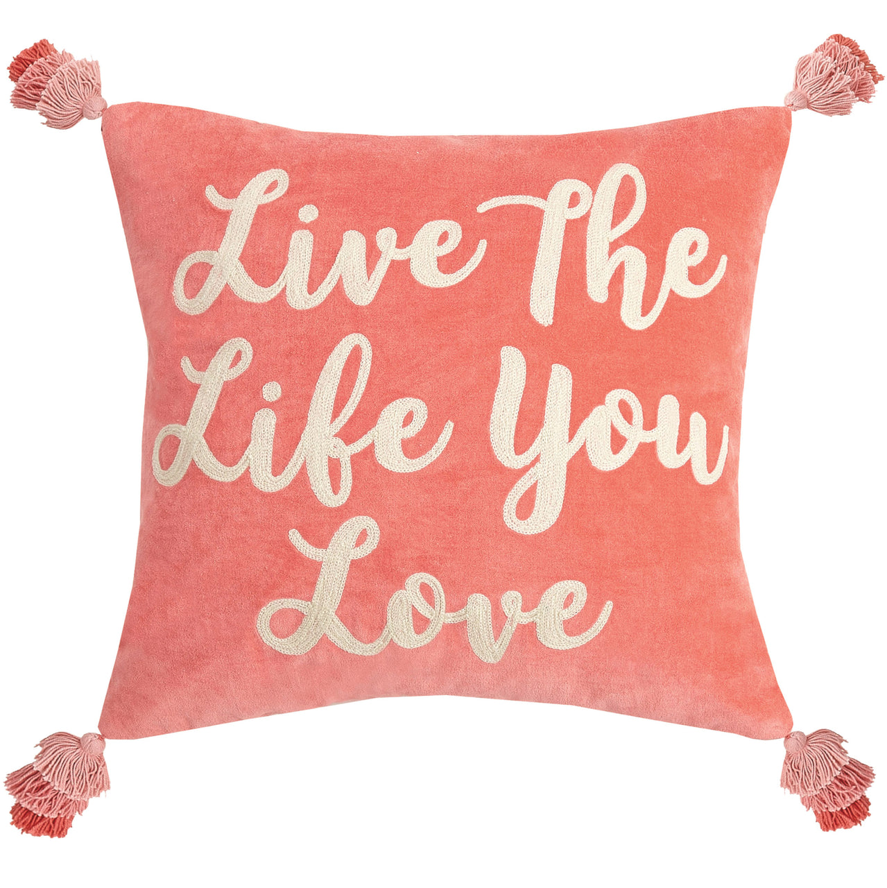 Live The Life You Love Pink Quote Throw Pillow