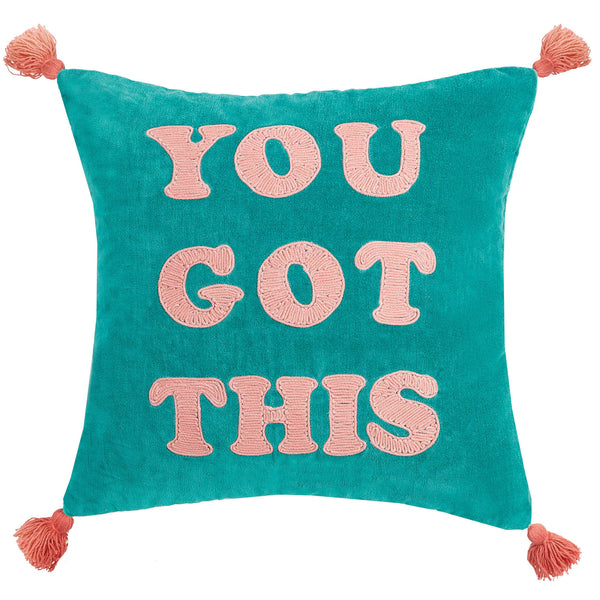 YOU GOT THIS Motivation Quote Home Throw Pillow - Makers Collective designer pillow by Makers Collective