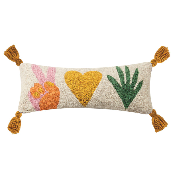 Peace Love Plants Throw Pillow with Tassels