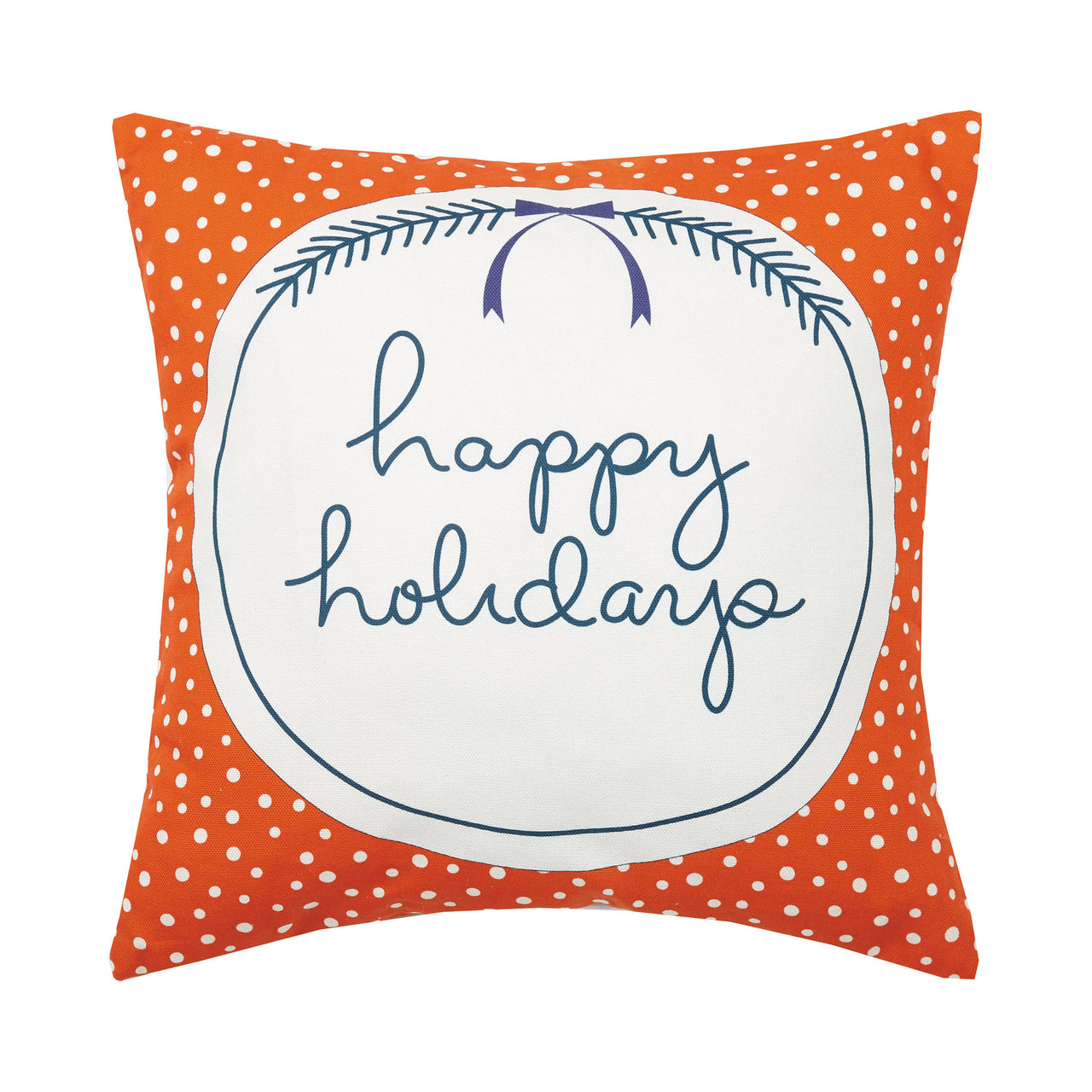 Happy Holidays Canvas Printed Throw Pillow