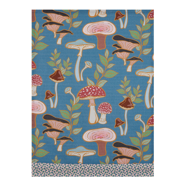Mushrooms mushroom cotton kitchen towel by Teresa Chan