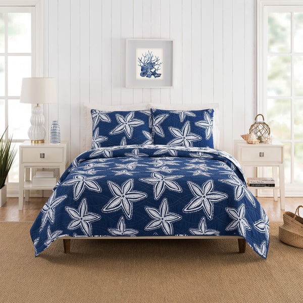 Sea Star cut paper collage quilt set by Kate Nelligan Design