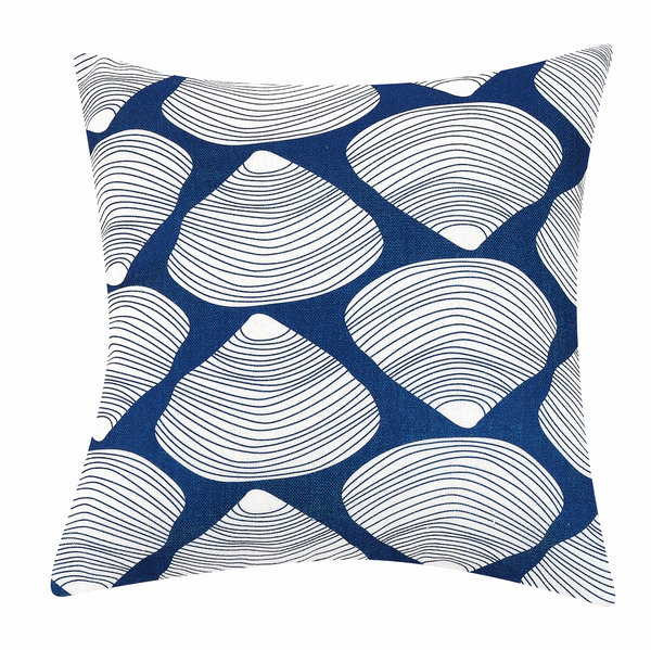 Clamshell seashell decorative throw pillow by Kate Nelligan Design
