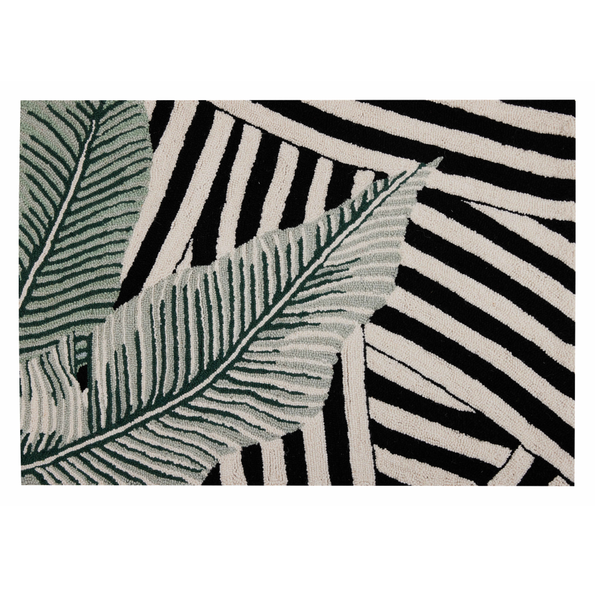 Graphic Palms Hook Rug