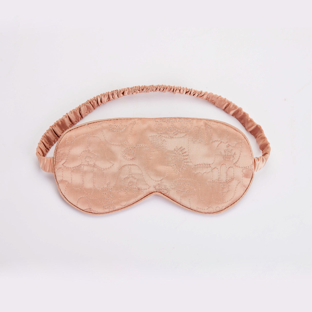 Hamsa Peach Quilted Eye Mask
